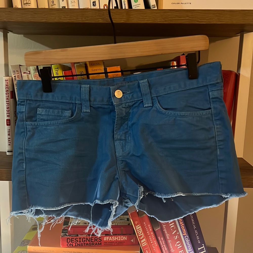 J Brand Cobalt Blue Denim Cut Off Shorts Size 26